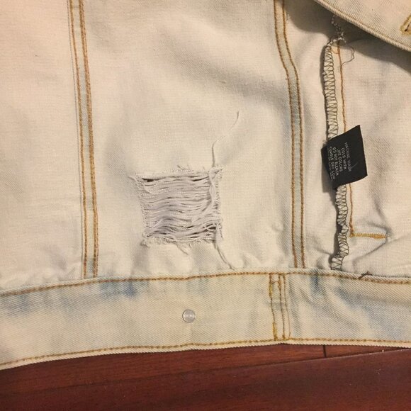 Ring of Fire Denim Oversized Distressed Jean jacket trucker - Picture 4 of 10